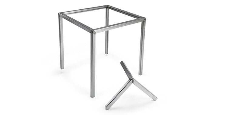 Laser-welded table frame