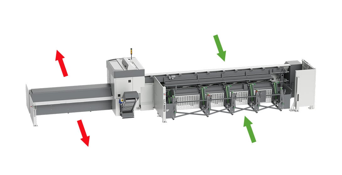 Multiple positions of bar loading and part unloading