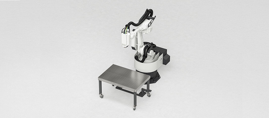 lascelconfiguratie met robot en lastafel